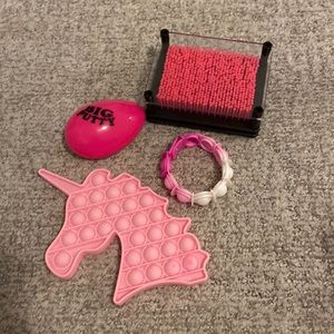 Pink fidget toys, used but not broken